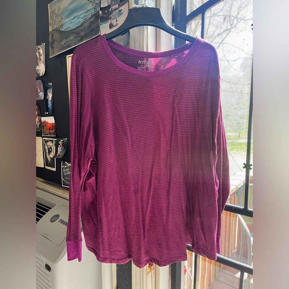 Terra & Sky Walmart plus size long sleeve striped top, NEVER WORN 3X